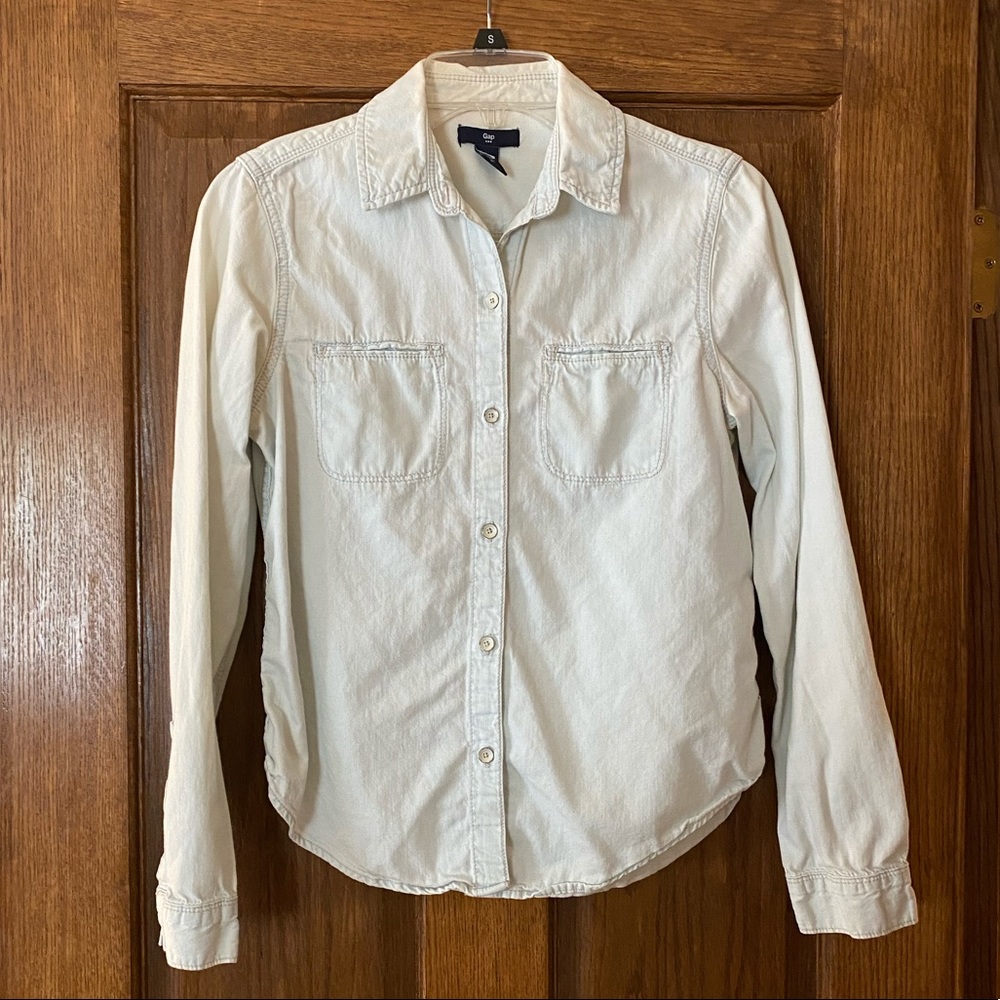 Whitewash Denim Button Down